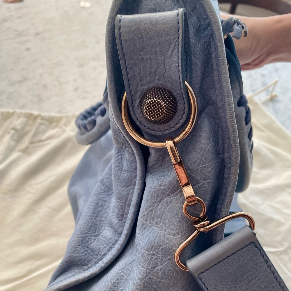 Balenciaga Blue Satchel with Distinctive Hardware - Picture 5 of 6